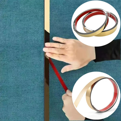 Metal Stainless Steel Tile Trim Flat Tape Adhesive Roll