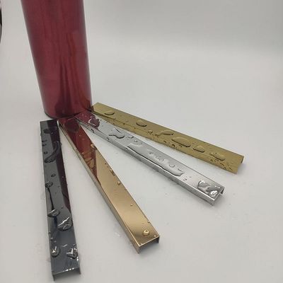 JIS Standaard 304 Roestvrij Staal U V Profiel Tegeltrim met Kleurplating voor Decoratieve Randbescherming