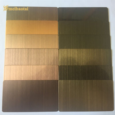 Goede prijs 0.55mm Dikte 1219x2438mm Anti-vingerafdruk haarlijn roestvrij staalplaat met PVD-kleurcoating online