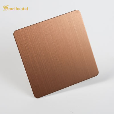 Goede prijs Bruin rozengoud PVD-gecoat 201-klasse haarlijn roestvrij staalplaat 1219x2438mm voor decoratieve toepassingen online