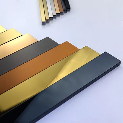 Gepersonaliseerde maat 304 roestvrij staal U-profiel met PVD-kleurcoating voor tegelbewerking en U-kanaaltoepassingen