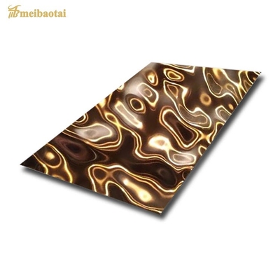 Het gouden van de het Waterrimpeling van de Spiegelkleur van de het Roestvrije staalplaat Bureau van de Decoratieceilling