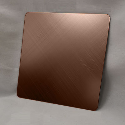 Goede prijs 304 Grade Hairline Roestvrijstalen Plaat met Bruine Kleurcoating en 0,65 mm Dikte voor Keuken Toepassingen online