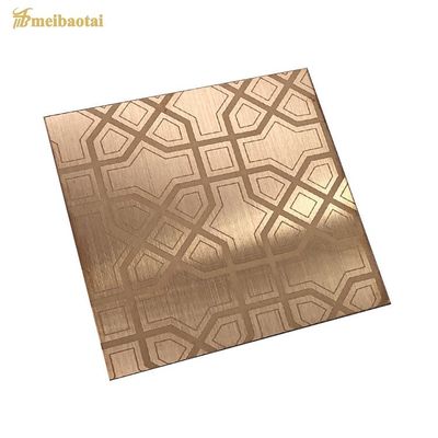 Goede prijs Spiegel Rozen goud afwerking 304 roestvrij staal plaat liftpaneel in 1219x2438mm Grootte online