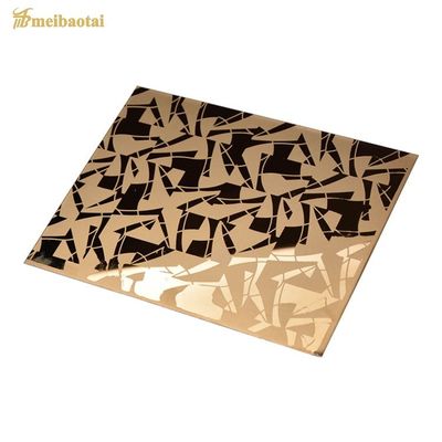 Goede prijs Roségoud ASTM Geëtst 304 Roestvrij Staal Plaat Vier Voeten 1.0MM Dikte online