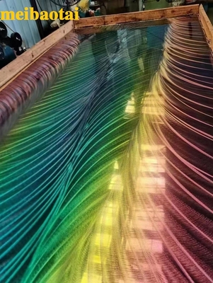 Van het de Regenboogroestvrije staal van het laserpatroon het Bladbureau Hall Club Hotel Lobby Decoration
