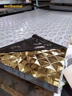 Goud Spiegel Diamant Gedrukt Roestvrijstalen Plaat Vierkant Patroon