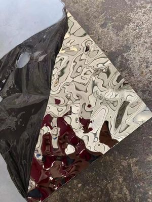 1219x2438mm Zwart Spiegel Afwerking Water Ripple roestvrij staalplaat in 201 graad voor decoratieve wandpanelen