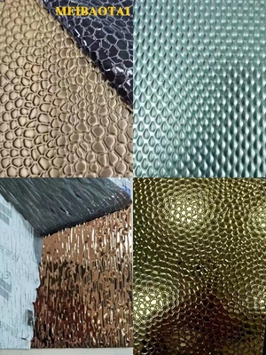 Spiegel gestempelde roestvrijstalen plaat PVD kleur coating decoratie Gedrukt plaat