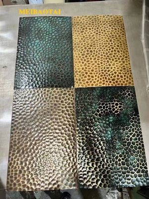 Goede prijs 4*8FT antiek kleur roestvrij staal gepresteerd plaat 0,85 mm dikte online