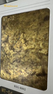 Goede prijs SS201 304 0.8MM Imitatie Messing Kleur roestvrij staal plaat decoratie hotel plaat online