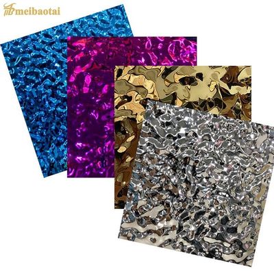 Zilveren Spiegel Afwerking Water Ripple Roestvrij staal plaat 1219x2438mm Grootte met 0,65mm Dikte voor decoratief gebruik