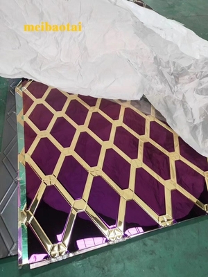 Twee kleuren patroon roestvrij staal stempelplaat decoratie Keukenkast