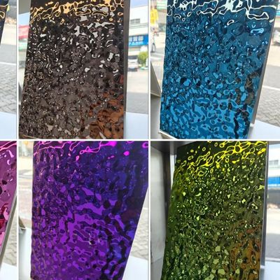 Goede prijs Verscheidene PVD-kleuren gestempelde watergolf roestvrij staalplaat online