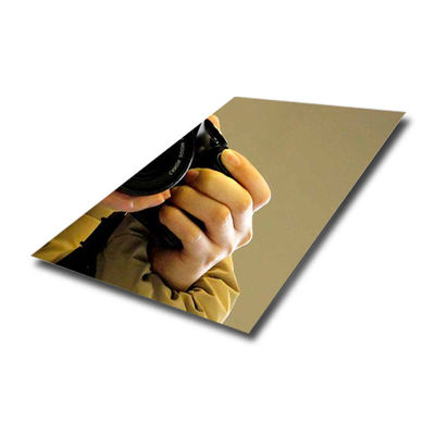 Goede prijs ASTM Standard Champagne Gold Mirror PVD-paneel van roestvrij staal met een dikte van 0,3-1,2 mm en een afmeting van 1219*2438 mm online