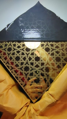 warm verkopen Gold Mirror roestvrij staal gegraveerd plaat decoratie plaat