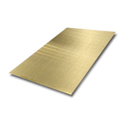 Goede prijs Champagne Gold Hairline Roestvrij staalplaat met 0,65 mm dikte en vier voet grootte voor decoratieve toepassingen online