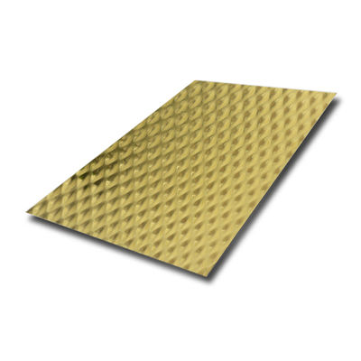 Goede prijs 6WL Gold Mirror Embossed Stainless Steel Sheet met 0,85 mm dikte en dubbele PVC-film voor decoratieve metaalplaten online