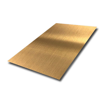 Goede prijs PVD Ti-goud gecoat 304 Grade Hairline roestvrij staal plaat plaat 1219x2438mm online