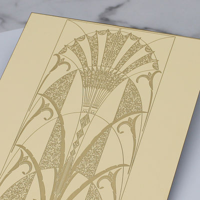 Goede prijs Goud spiegel afwerking 304 roestvrij staal gegraveerd plaat 1219x3048mm voor decoratieve toepassingen online