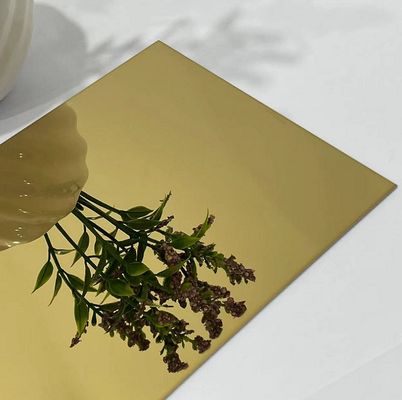 Goede prijs PVD Coating Goud Spiegelafwerking 304 Kwaliteit Gekleurd Roestvrij Staal Plaat Decoratieplaat online