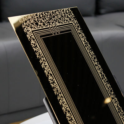 Goede prijs Goud spiegel afwerking 304 roestvrij staal gegraveerde plaat met 1219x3048mm Grootte voor decoratieve toepassingen online