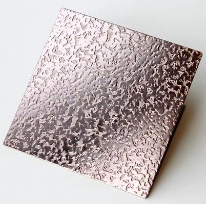 Goede prijs Roségouden Kleur 0.85mm Dikte Spiegeloppervlak Reliëf Roestvrij Staal Plaat voor Decoratief Wandpaneel online