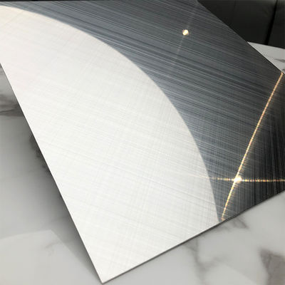 Silver Mirror Cross Hairline Stainless Steel Sheet 1219x2438mm Plate