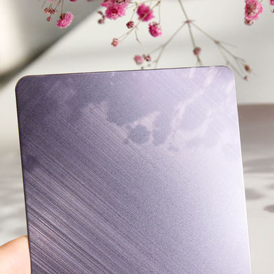 PVD Violet Cross Hairline Stainless Steel Sheet Decorative Sheet