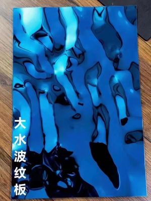 Goede prijs PVD Blue Mirror Color Sheet Water Ripple Stainless Steel Plate online