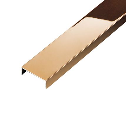 Goede prijs SS304 Roségoud Haarlijn Spiegelafwerking Anti-vingerafdruk Roestvrij Staal U-profiel voor Decoratieve Muur online