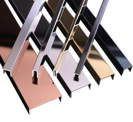 Goede prijs Anti-vingerafdruk PVD kleur gecoat 0,65 mm roestvrij staal U tegel trim voor decoratieve wandrand online