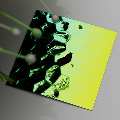 Goede prijs Gehammerde groene kleur gestempelde decoratieve roestvrijstalen plaat 304 Grade 1219x2438mm online