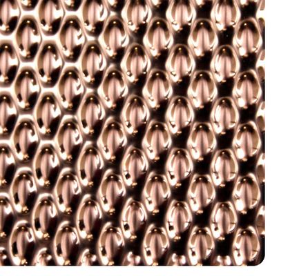 Roségoud Spiegel 6WL Patroon Embossed Roestvrij Staal Plaat 0.85mm Dikte voor Decoratieve Muur en Plafond