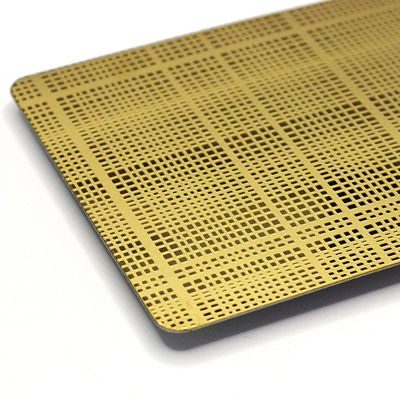 Goud spiegel afwerking 304 roestvrij staal gegraveerd plaat in 1219x3048mm Grootte voor decoratieve toepassingen