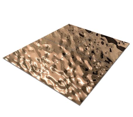 Roségouden spiegel waterrimpelfolie decoratie muur, plafond, hotel