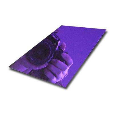 Goede prijs PVD Violet Spiegelafwerking Decoratief Roestvrij Staal Plaat met 0.3-1.2mm Dikte en 1219*2438mm Afmeting online