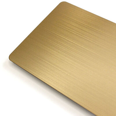 Goede prijs Geel rozen kleur haarlijn roestvrij staal plaat 1219x2438mm Grootte 430 Grade Decoratieve plaat online