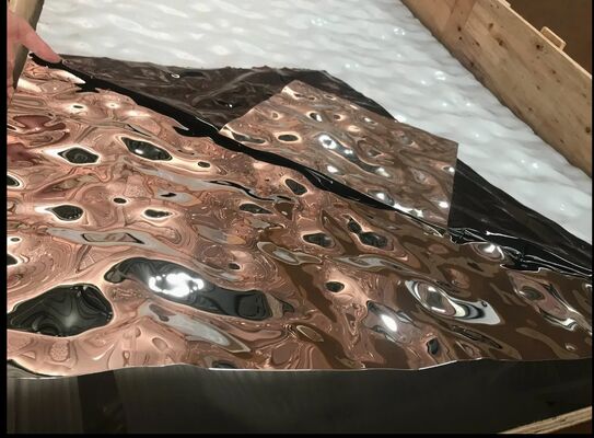 Goede prijs 3D watergolf roestvrij staal plaat, spiegel afwerking decoratief paneel online