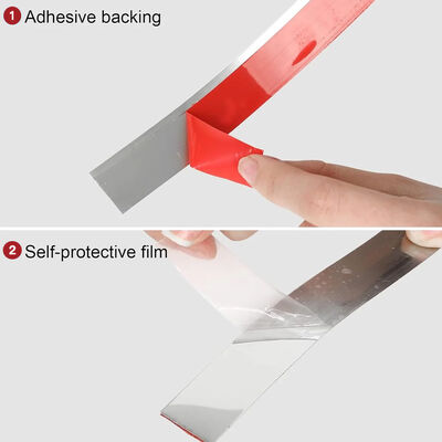 Hoofdlijnoppervlak PVD Kleurbedekte roestvrijstalen tegel Trim Flat Adhesive Roll