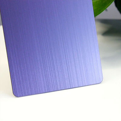 Goede prijs PVD Violet Hairline Roestvrij staal plaat 201 Grade Decoratieve plaat 1219x2438mm Grootte online