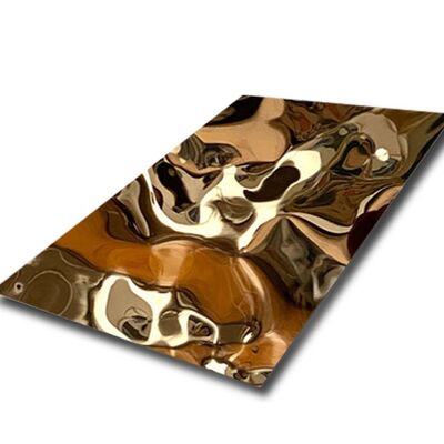 Goede prijs SS304 Rose Gold Water Ripple Sheets - 3D Decorative Metal Art online