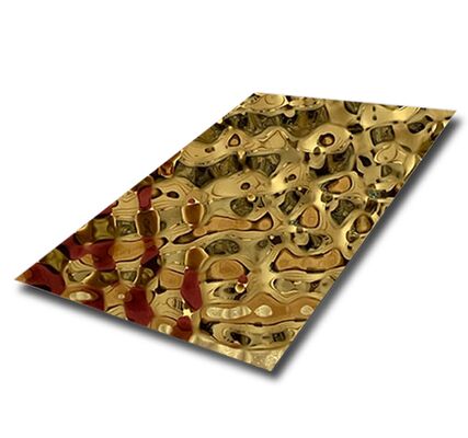 Goede prijs Spiegel Gold Water Ripple 304 roestvrij staal plaat voor muur en plafond online