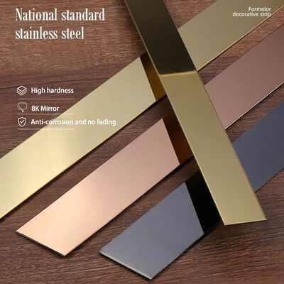 Goede prijs Goud/Zwart/Roségoud Spiegel Roestvrij Staal Sierstrip, Zelfklevend online
