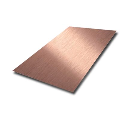 SS304 Haarlijn Roze goud roestvrij staal plaat Decoratieve kleur metalen plaat