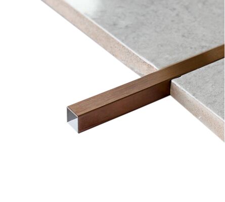 Elegant rozengoud geborsteld roestvrij staal U-vormige tegel trim strip