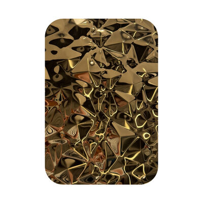 Goede prijs 3D Diamant Patroon Goud Spiegel Afwerking Reliëf Roestvrij Staal Plaat 0.85mm Dikte voor Decoratief Gebruik online