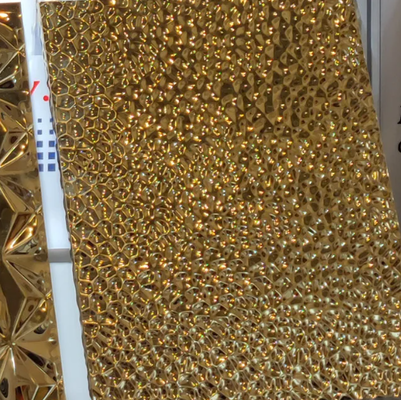 Premium 304 titanium goud water golf staal paneel voor luxe decoratie.
