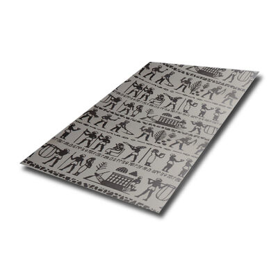 Egyptisch-patroon roestvrijstalen liftplaat van graad 304 in afmeting 1219x3048 mm voor decoratieve toepassingen