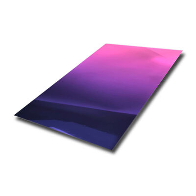 Goede prijs PVD Roze en Paarse Gradient Spiegelafwerking Roestvrij Staalplaat 304 Kwaliteit 4x8 Maat voor Interieurdecoratie online